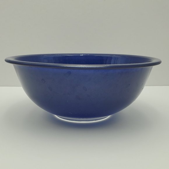 Pyrex Dark Blue 325 Clear Glass Bottom Mixing Nesting Serving 2.5 Quart Bowl - Picture 3 of 10